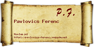 Pavlovics Ferenc névjegykártya